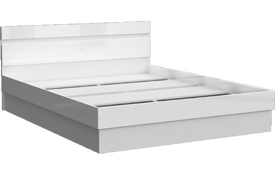 Челси Кровать 160 (Белый глянец, Белый)